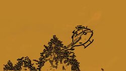 Helicopter flies and lands in the landscape. Stock Footage