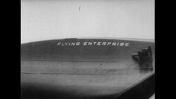 Atlantic Ocean, 1952: The ship named Flying Enterprise falls sideways in the ocean Stock Footage