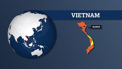 Earth Sphere Map and Vietnam Country Map with National Flag Stock Footage