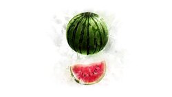 Watermelon drawing animation Stock Footage
