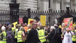 Anti-Ulez demonstrators protest zone expansion outside Downing Street News Clip