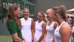 Kate Middleton Chats to young tennis players at Wimbledon News Clip