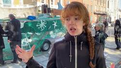 Irish climate activists call for action on over-fishing outside Dail News Clip