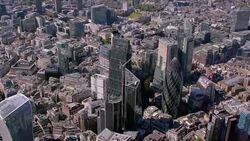 Aerial View of The City, London, UK. 4K Stock Footage