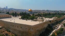 Drone Tour of Jerusalem's Historic Wailing Wall Stock Footage