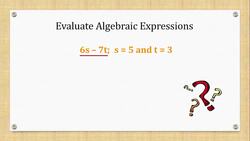Evaluate Algebraic Expressions Instructional Video