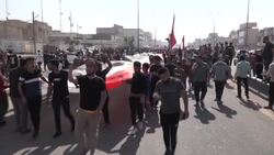 CLEAN : Iraqis in Basra rally to revive year-old revolt against the system News Clip