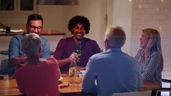 Family gathering at the dinner table Stock Footage