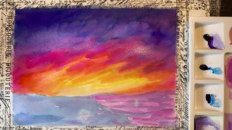 Winter Sunset: Watercolor Speedpainting