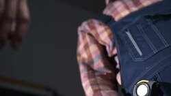 Unrecognizable Construction Worker Shaking Hands Stock Footage