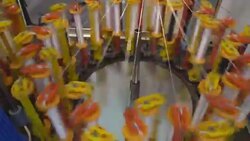 operation of the machine for weaving ribbons Stock Footage