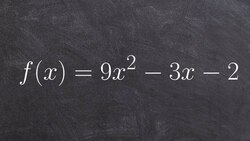 Solving a quadratic to find the zeros a is not 1 Instructional Video