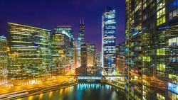 Chicago, Illinois, USA River Time Lapse Stock Footage