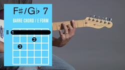 How to Play an F Sharp 7 / G Flat 7 Barre Chord on Guitar Instructional Video