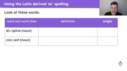 Spelling words of Latin origin that use 'sc' to make a /s/ sound Instructional Video