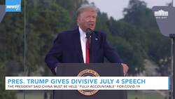 President Trump Delivers Divisive Independence Day Speech News Clip