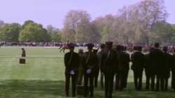 CLEAN : Gun salutes in London mark Queen Elizabeth II's 96th birthday News Clip