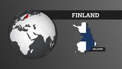 Earth Sphere Map and Finland Country Map with National Flag Stock Footage