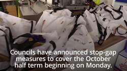Councils and charities prepare half term food parcels News Clip