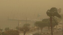 CLEAN : Sandstorm hit Egypt's touristic city of Luxor News Clip