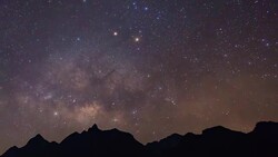 Milky Way Galaxy and Silhouette Mountains, Doi Luang Chiang Dao, Time-lapse Video Stock Footage