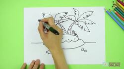 Arts and Crafts: How to Draw a Tropical Island Instructional Video