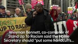 Protesters call on Suella Braverman to stop ‘stirring up hatred and fear’ News Clip