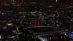 UK: Night aerial views of London during Coronavirus epidemic. News Clip