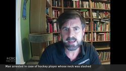 Man arrested after hockey player's neck slashed during game News Clip