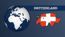 Earth Sphere Map and Switzerland Country Map with National Flag Stock Footage