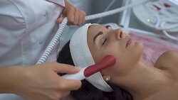 Beautiful girl in massage salon Stock Footage
