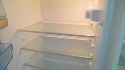 The dividers inside the refrigerator in the kitchen Stock Footage