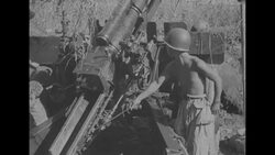South Korean soldiers fire big artillery gun during Korean War News Clip