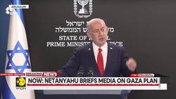 Israeli PM Benjamin Netanyahu Briefs Media on Gaza Plan News Clip