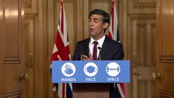 Chancellor Rishi Sunak answering questions from media after delivering jobs plan News Clip