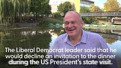 Sir Ed Davey to boycott Trump state banquet in Gaza protest News Clip