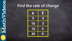 Finding the rate of change from a table Instructional Video