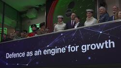 Defence Secretary John Healey closes the stock market at the London Stock Exchange - GVs News Clip