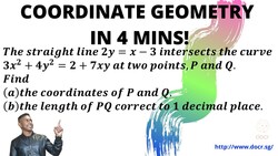 A Coordinate Geometry Question for A Maths! Instructional Video