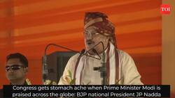 Congress gets stomach ache when PM Modi is praised across the globe: JP Nadda News Clip
