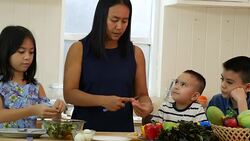 family happy meal together Stock Footage