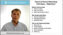 Person to Person Networking Techniquestion - Objectives Instructional Video