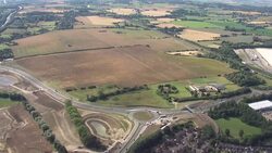 Aerials of proposed new post-Brexit Ashford customs clearance lorry park News Clip