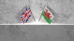british and welsh Flags Stock Footage
