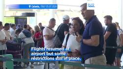 Flights resumed at Catania Airport after closure due to ashfall from Mount Etna eruption News Clip