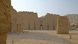 Temple of Medinet Habu. Egypt, Luxor. Stock Footage