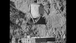 Construction of Boulder Dam (later Hoover Dam) in Boulder Canyon in Nevada News Clip