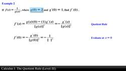 Calculus I: The Quotient Rule (Level 3 of 3) Instructional Video