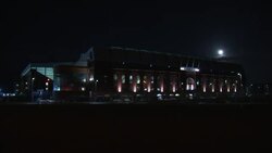 A full moon above Ibrox Stadium News Clip