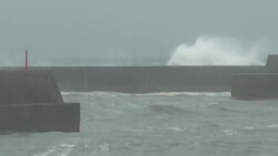 CLEAN : Japan: strong waves a day after Typhoon Haishen (2) News Clip